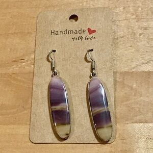 Beautiful Long  Mookite Dangle Earrings - 925 Stamped